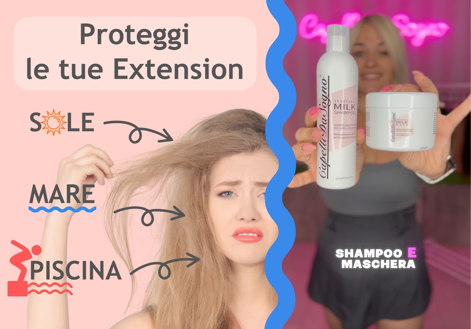 capelli extension offerta shampoo maschera
